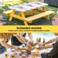 thumbnail image 6 of Easter Table Cloths for 5 Foot Rectangle Tables, Cute Rabbits Ears Bow Daisy Flower Watercolor Plaid Patio Waterproof Elastic Fitted Tablecloths, Washable Rectangular Table Cover for Camping, 6 of 8