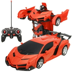 Best Choice Products 116 Scale Transforming Rc Remote Control Robot Drifting Race Car Toy W Led Lights Red