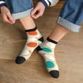 thumbnail image 3 of Rateoe Vintage Bowling Pattern Quarter Crew Socks,Toe Seamed Ankle Socks,Cotton Cushioned Breathable Athletic Crew Sports Socks, 3 of 7