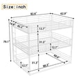 thumbnail image 5 of Queen over Queen over Queen Triple Bunk Bed Frame, Heavy Duty Detachable Bunk Beds for 3, Metal 3 Bunk Beds with Ladder & Guardrail for Teens Adults (White), 5 of 8