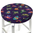 thumbnail image 3 of Lsque Mexican Frogs Pattern Round Bar chair cushion covers Velvet Fabric Premium Comfort Protects from Scratches and Stains for 14-17 Inch Chair-12 inch, 3 of 7