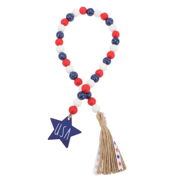 Miangastore Ornement de Jour de l'Indépendance Perle en Bois Ornement Guirlande de Perles Décoration