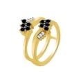 thumbnail image 3 of Round & Baguette Shape Black & White Cubic Zirconia Enhancer Guard Ring 10k Yellow Gold Ring Size - 6, 3 of 3