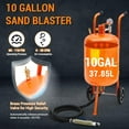 thumbnail image 2 of Accreate 10 Gallon Sand Blasting Machine, 125 Psi Pressure Air Sand Blasting Kit w/4 Ceramic Nozzles & Oil-Water Separator, Portable Abrasive Blaster for Stain Removal Paint, 2 of 7