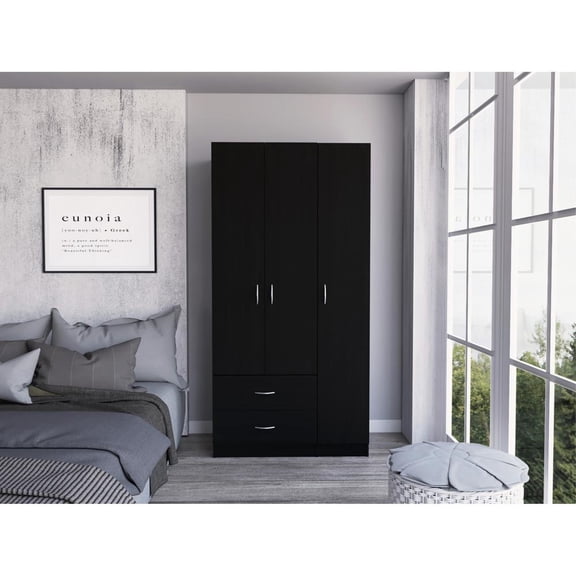 BOSKO 3 DOOR ARMOIRE BLACK WENGUE