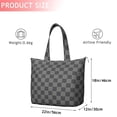 thumbnail image 4 of Dark Gray and Light Gray Checkered Pattern Travel Tote Bags for Women Carry On,Large Weekender Bags for Women Travel,Multi Functional Duffle Bag for Work,Shopping,Sports, 4 of 5