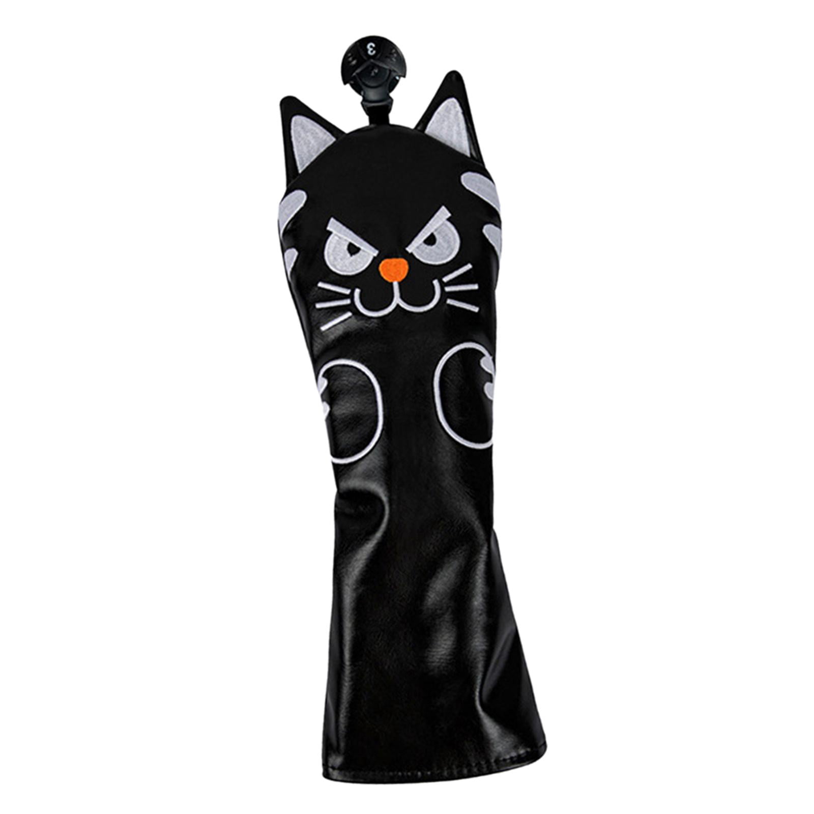 Golf Club Headwear Mallet Putter Cat Pattern Accessories Putter cue headwear for 3 Fairwaywood Black