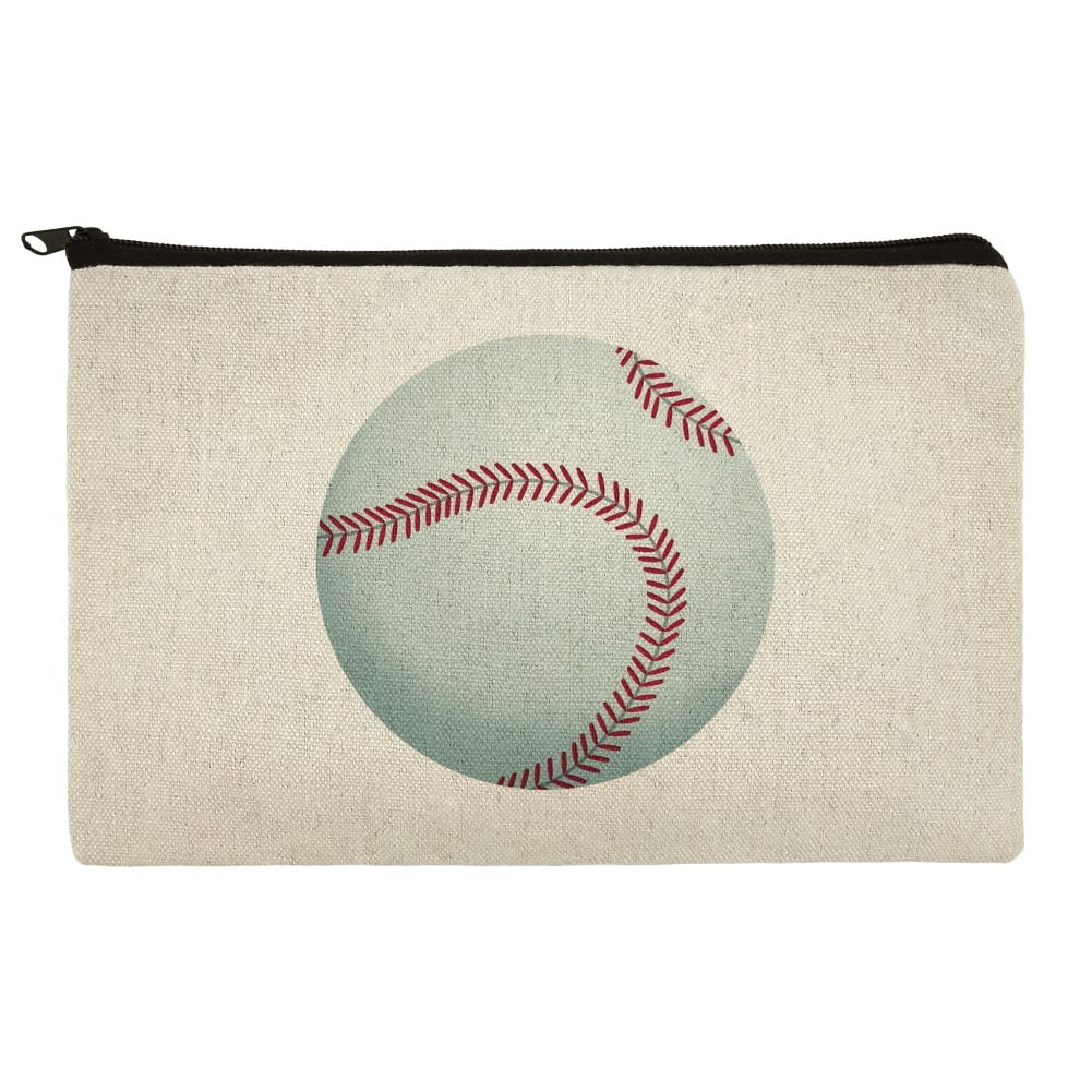 Baseball Ball Pencil Pen Organizer Zipper Pouch Case