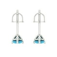 thumbnail image 4 of Clara Pucci 0.5Ct Turquoise Round Cut VVS1 Screw Back Stud 18k Solid hypoallergenic Gold Designer Earrings For December, 4 of 7