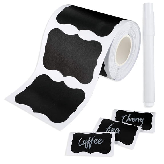 150PCS Chalkboard Labels, Reusable Waterproof Black Label Stickers for Kitchen Pantry Containers, Jars, Condiment Bottles, Food Storage Organization