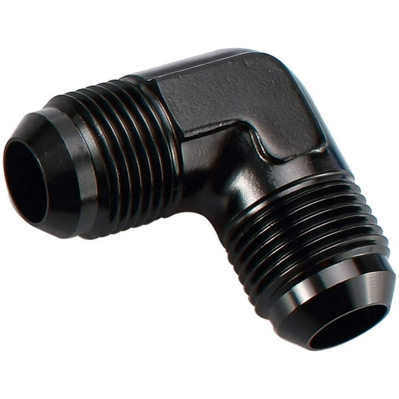 AC PERFORMANCE Black Aluminum Oil Fitting 90 Degree Elbow -3 AN Male to AN3 Male Flare Union Fuel Fitting