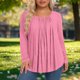 thumbnail image 2 of Mujeres de Manga Larga Tops Casual de Moda Gradiente Impresión Cuello Redondo Plegado Tamaño Superior para Uso Diario Y de Fiesta, 2 of 6