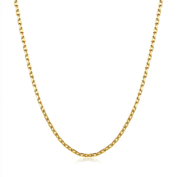 QQTDFG Yellow Gold Plated Necklace Chain 20 Inches 1MM Lobster Clasp B312-default