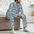 thumbnail image 7 of Haiem Blue Bathroom Pattern Men’s Long-sleeve Sleepwear,Sleepwear Set,2-piece Loungewear Set,Soft PJs Comfy Nightwear with Pockets-Medium, 7 of 7
