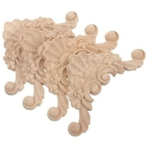 Masteelf 4pcs Wood Carved Appliques Onlays for Furniture Decorative Corner Carving Decals for Cabinet Doors and Wall Panels