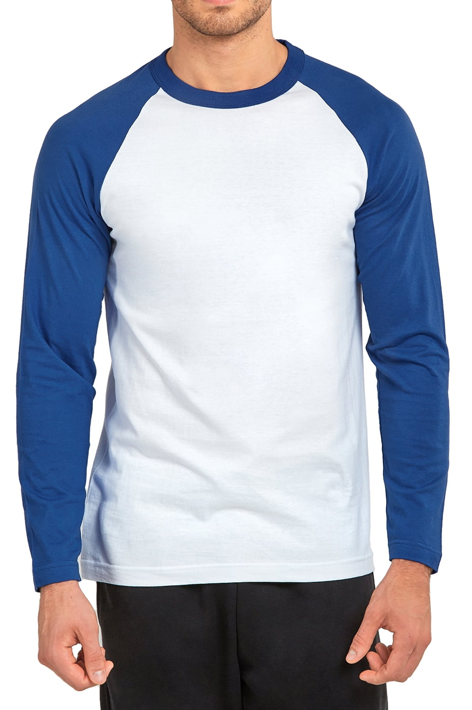 Blended - Men's Long Sleeve Baseball T-Shirt Jersey Raglan Two-Tone ...