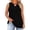 Black, variant on Women's Plus Size Keyhole Tank Top, Sleeveless Crew Neck Cami with Curved Hem, L-5XL