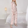 thumbnail image 3 of Kdxio Chrysanthemum Women's Pajama Sets Long Sleeve Button Down Sleepwear Nightwear Soft Pjs Lounge Sets-Medium, 3 of 7