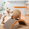 thumbnail image 2 of 2 In 1 Wooden Cat Scratching Ball Sisal Scratch Board Durable Grinding Paw Toy Solid Wood Scraper For Cats Kittens Pet Supplies, 2 of 7