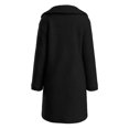 thumbnail image 4 of KICILVS Long Sherpa Jacket Women Fuzzy Button-Down Coat with Pockets Notched Collar Warm Winter Outerwear for Casual, 4 of 7