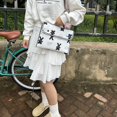 thumbnail image 3 of Diconna Women Notebook Handbag Flip Button-Down Rabbit Pattern Letter Print Cute Casual Fashion Handbag, 3 of 8