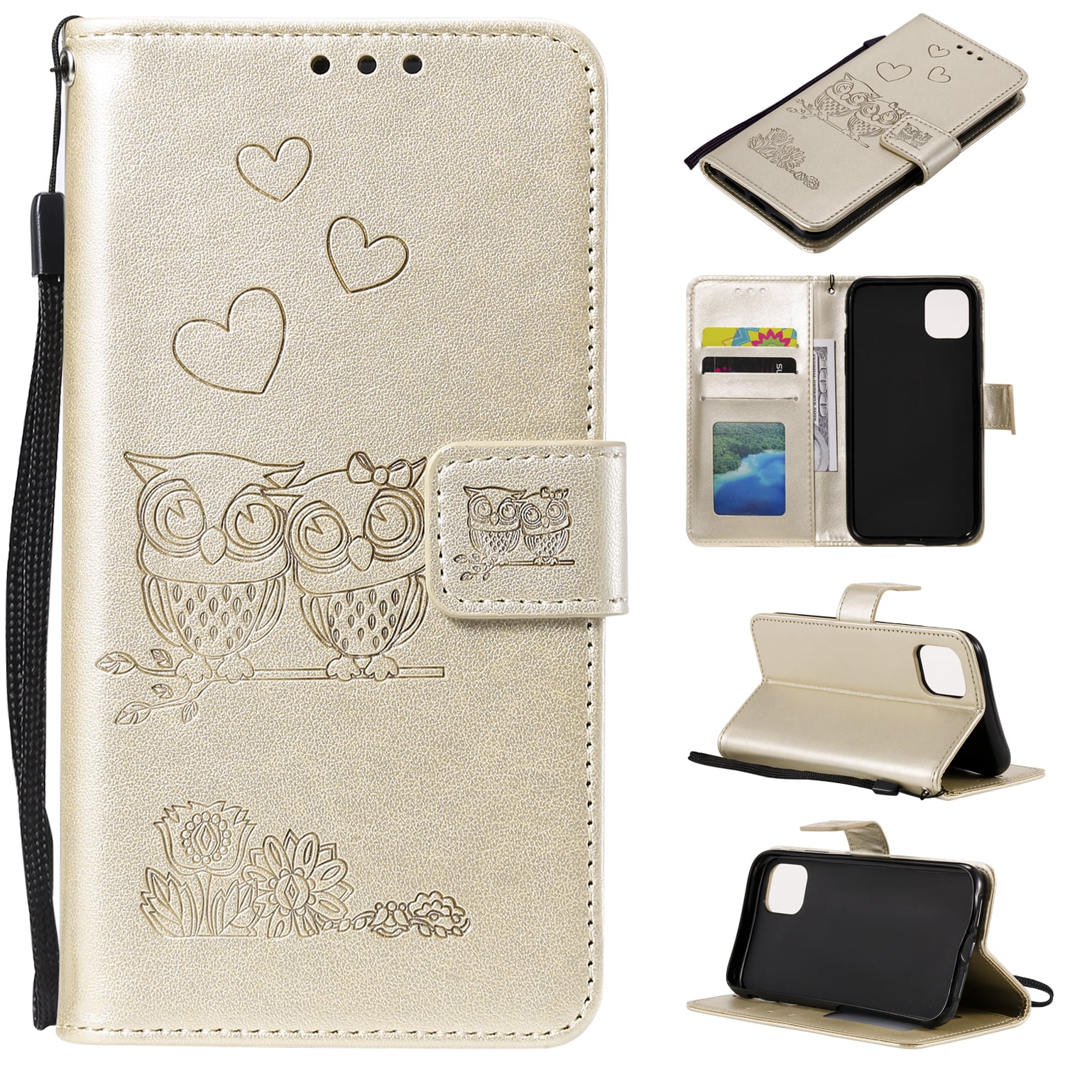 Iphone 11 Case 6 1 Wallet Allytech Pu Leather Slim Fit Folio Flip Owl Embossed Stand Cards Cash Holder Retro Book Style Shockproof Full Protection Back Cover Case For Apple Iphone 11 19