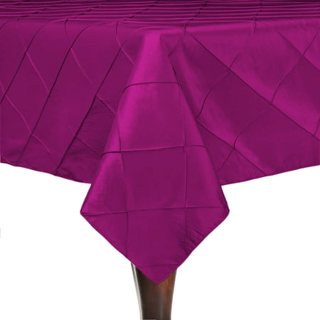 

Ultimate Textile (5 Pack) Embroidered Pintuck Taffeta 60 x 120-Inch Rectangle Tablecloth Raspberry
