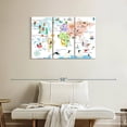 thumbnail image 2 of Elephant Stock World Map Continents Wall Art - Horizontal Multi Panel Canvas - Living Room Wall Decor - Map Multi Panel - White And Gray Decor By Hue And Mi And Sangita - 38" x 24", 2 of 8