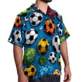 thumbnail image 2 of Football Men's Short Sleeve Hawaiian Shirt, Poplin Casual Printed Button Down, Summer Beach Unisex Shirts, 2 of 6