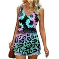 thumbnail image 2 of WEIWEN Summer Tank Tops for Women Loose Fit Floral Printed V Neck Workout Tank Top Sleeveless Vest Shirts Fashion Clothing Multicolour, XL, 2 of 4