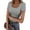 Grey, variant on Short Sleeve Shirts for Women Summer Trendy Scoop Neck Ribbed Tops Spring Casual Slim Fitted Basic Tees