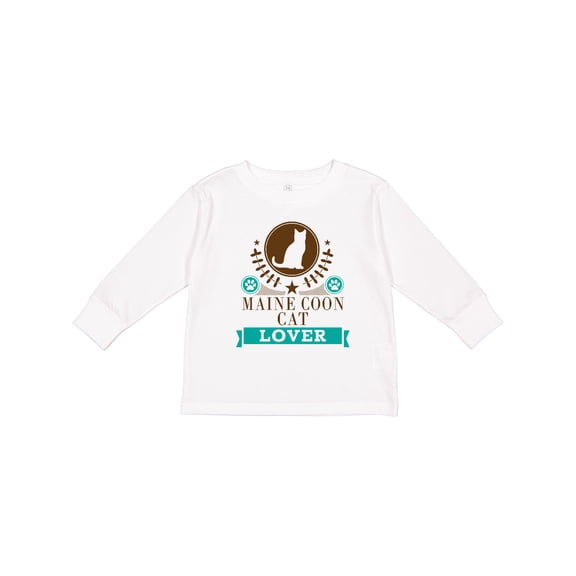 Inktastic Maine Coon Cat Lover Gift Boys or Girls Long Sleeve Toddler T-Shirt