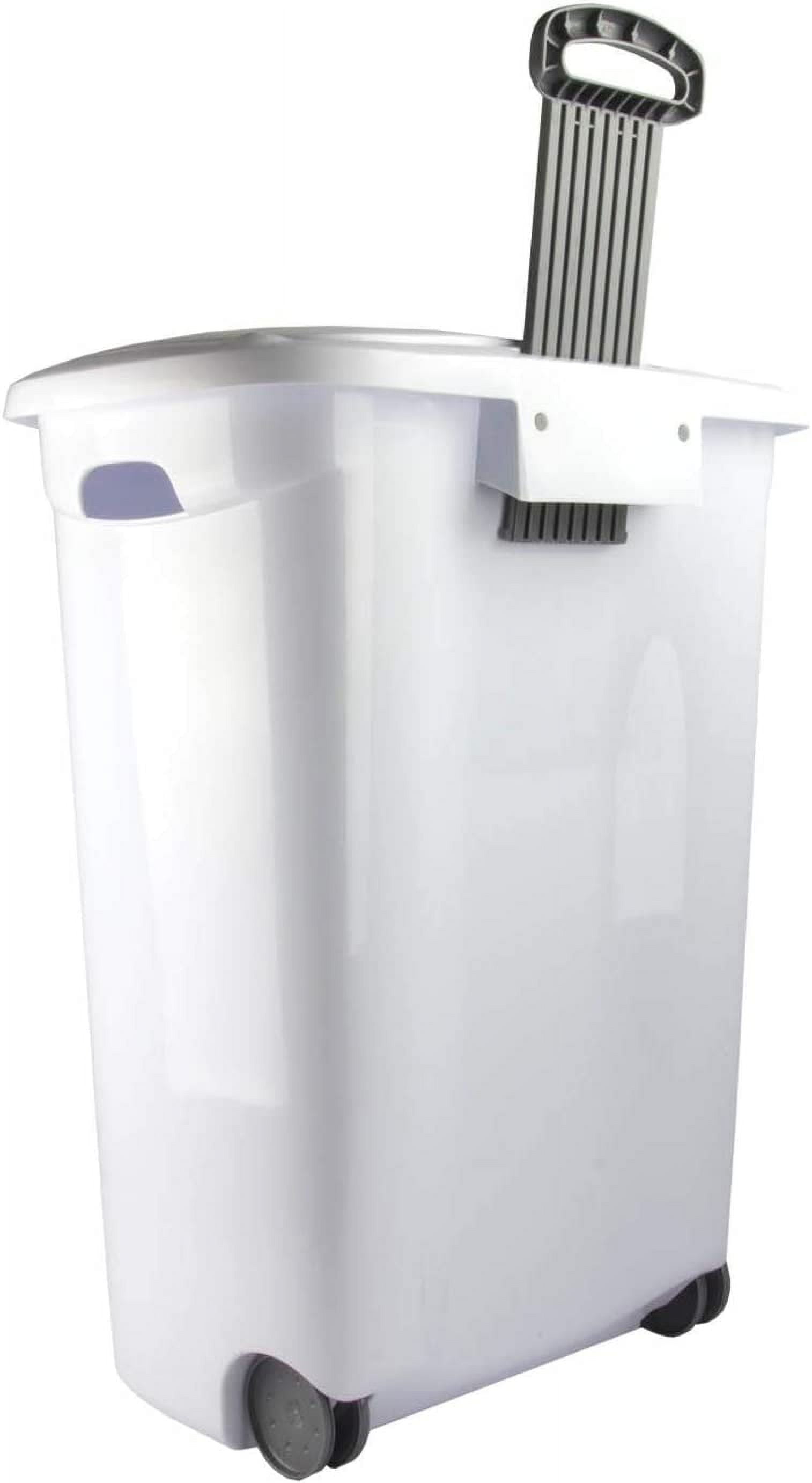 Ultra Wheeled Laundry Hamper with Lid, Handle and Wheels for Easy Rolling of Clothes to and from The Laundry Room, Plastic, White, 1-Pack