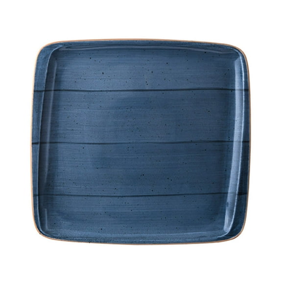 Dusk 10.5" x 10" Square Blue Porcelain Plate