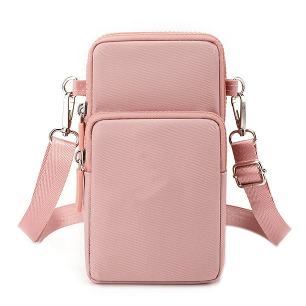 Monedero pequeño tipo bandolera con cremallera para teléfono móvil, minicartera de hombro, cartera para teléfono inteligente con ranuras para tarjetas de crédito