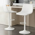 thumbnail image 6 of Hawsaiy Modern Swivel Bar Stools Set of 4, Adjustable Faux Leather Counter Height Chairs with Back for Kitchen Island, White, 6 of 11