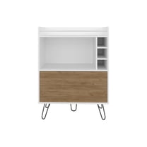 We Have Furniture Platea Bar Cabinet, Living Room, White/Macadamia