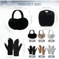 thumbnail image 2 of 6 Pcs Women's Winter Ear Muffs Gloves Sets Knit Touch Screen Gloves Foldable Earmuffs, 2 of 6
