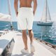 thumbnail image 5 of pstuiky Pantalones cortos de gimnasio para hombre, Pantalones de cuero con etiqueta y cintura elástica para hombre, color liso, a la moda Pantalones cortos de baloncesto, 5 of 8