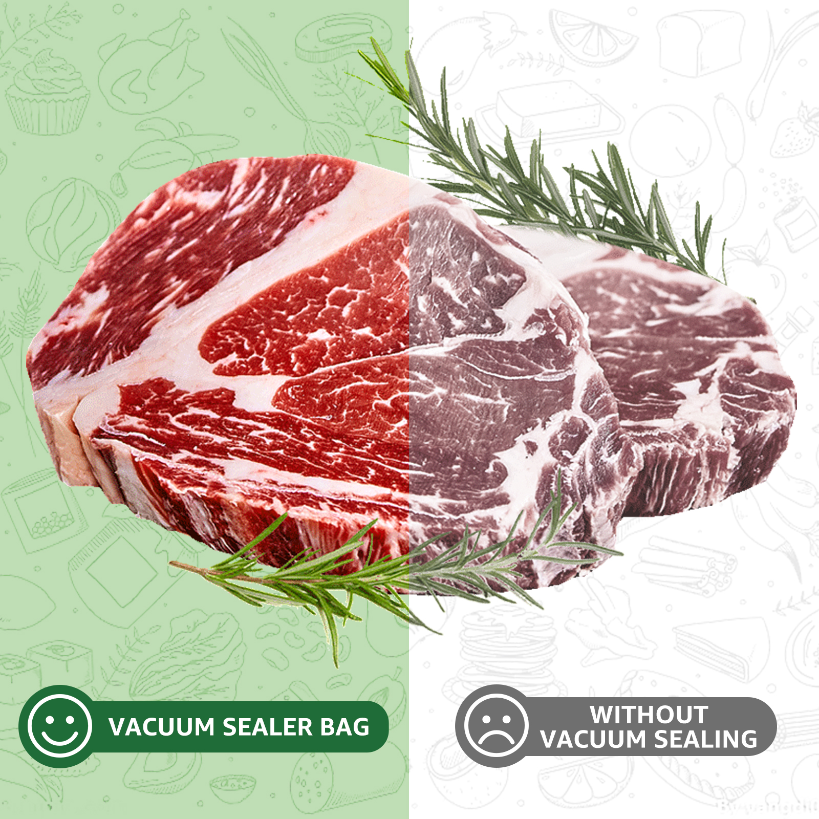 Boxlegend Vacuum Sealer Rolls Combo, 8" x 50' & 11" x 50' (2-Pack) photo 2