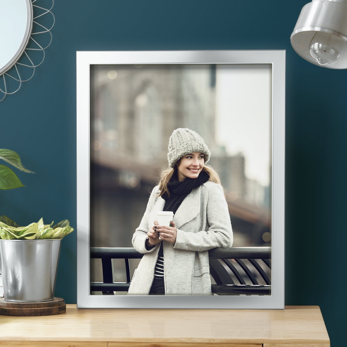 11x14 Solid Wood Picture Frame - Silver