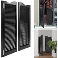 thumbnail image 3 of Minimalist Half-Waist Door Swinging Half Door Revolving Door Bi-Fold Cowboy Door Interior Small Doors Kitchen Partition Door Wooden Cafe Door (Black), 3 of 9