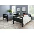 thumbnail image 2 of Powell Kiggins Kid's Twin over Twin Convertible Bunk Bed with Built-In Ladder, Black, 2 of 14