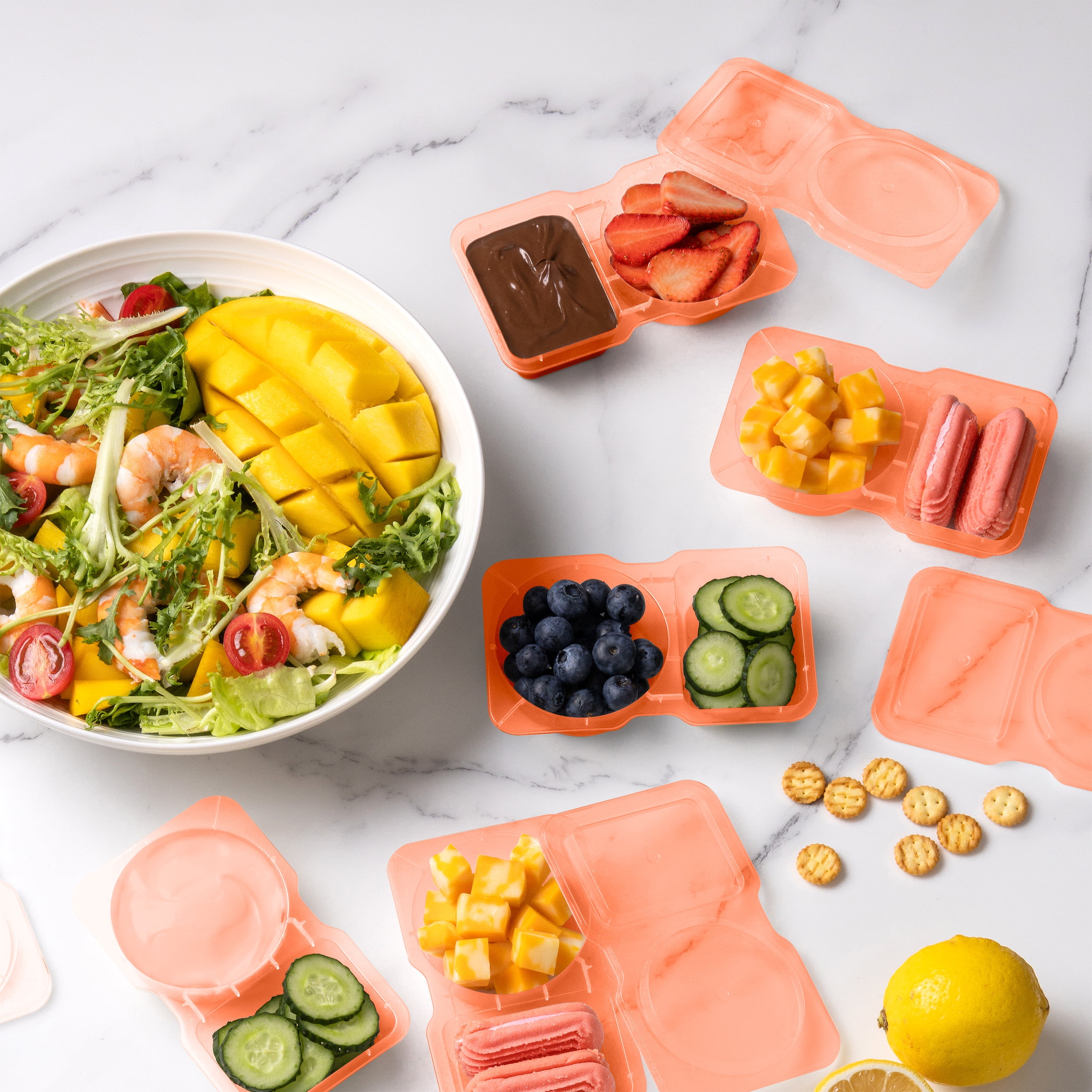 CWC 30PC 2 COMPARTMENT SNACK BOX Pink - Walmart.com