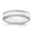 thumbnail image 1 of 925 Sterling Silver 5mm Design Edge Size 9 Band Ring, 1 of 2