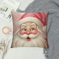 thumbnail image 2 of Creowell  Pink Santa Claus Stripes Throw Pillow Cover,Pink Christmas Cushion Case Decoration for Sofa Couch, 2 of 5