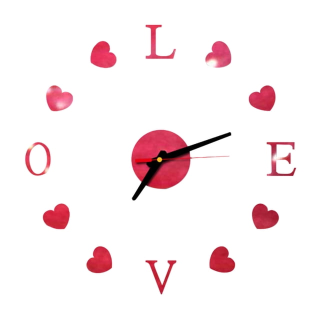 DIY Wall Clock 3D Mirror Surface Sticker Home Office Decor Clock