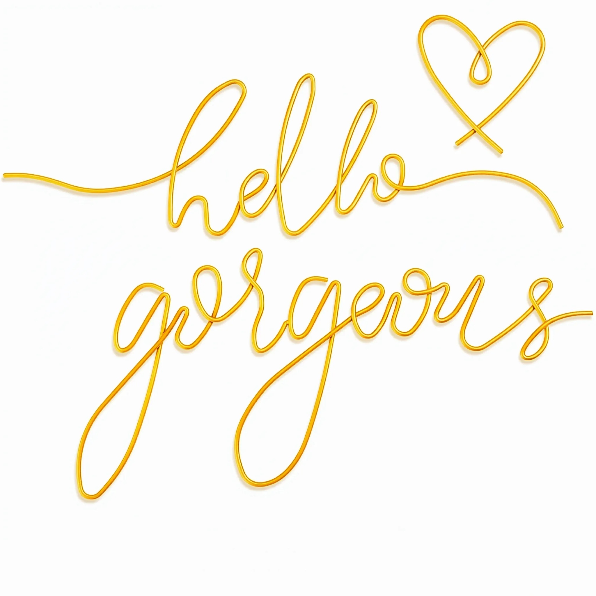 Hello Gorgeous Gold Metal Wall Art Decor - Elegant Gold Bedroom Decor, Minimalist Wall Art for Bathroom, Living Room, Office & Dining Room, Aesthetic Wall Decor for Teen Girl Room Decoration(Gold)