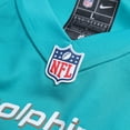 thumbnail image 4 of Men's Nike Jordan Poyer  Aqua Miami Dolphins  Game Jersey, 4 of 6