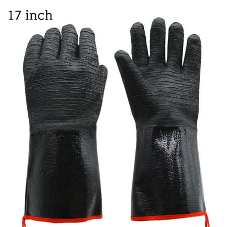 

Thinsont 2Pcs Gloves Heat Oil Resistant Neoprene Mitten Waterproof Non- for slip Gloves 17 inches